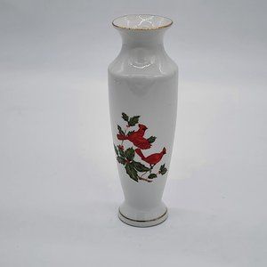 Lefton 7 1/4 in Christmas Cardinal Bud Vase